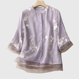 Nellie Elegante Top met Geborduurde Bloemen