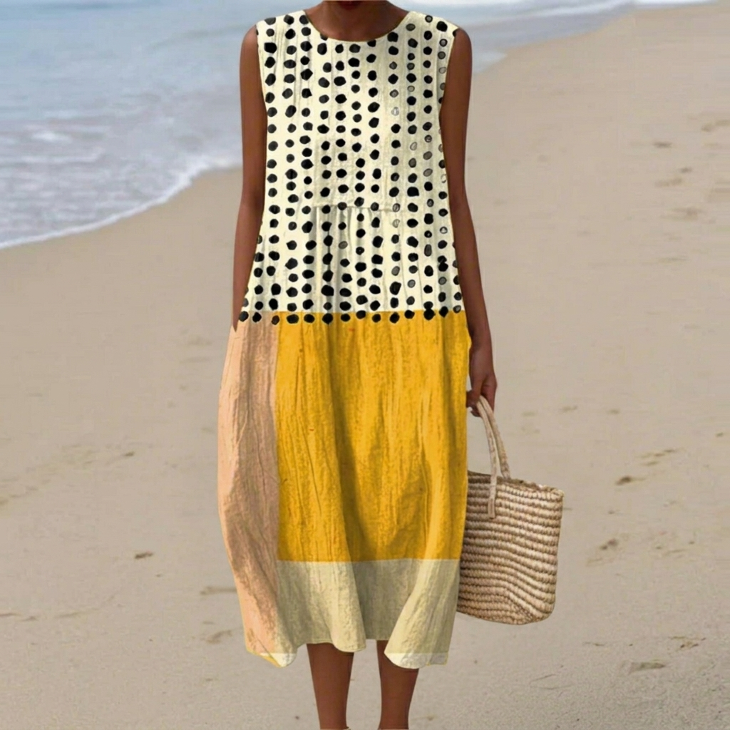 Leah - Mouwloze midi-jurk - Multikleur
