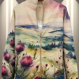 Heike - Gebreid vest met distel- en landschapsmotief - afbeelding 8
