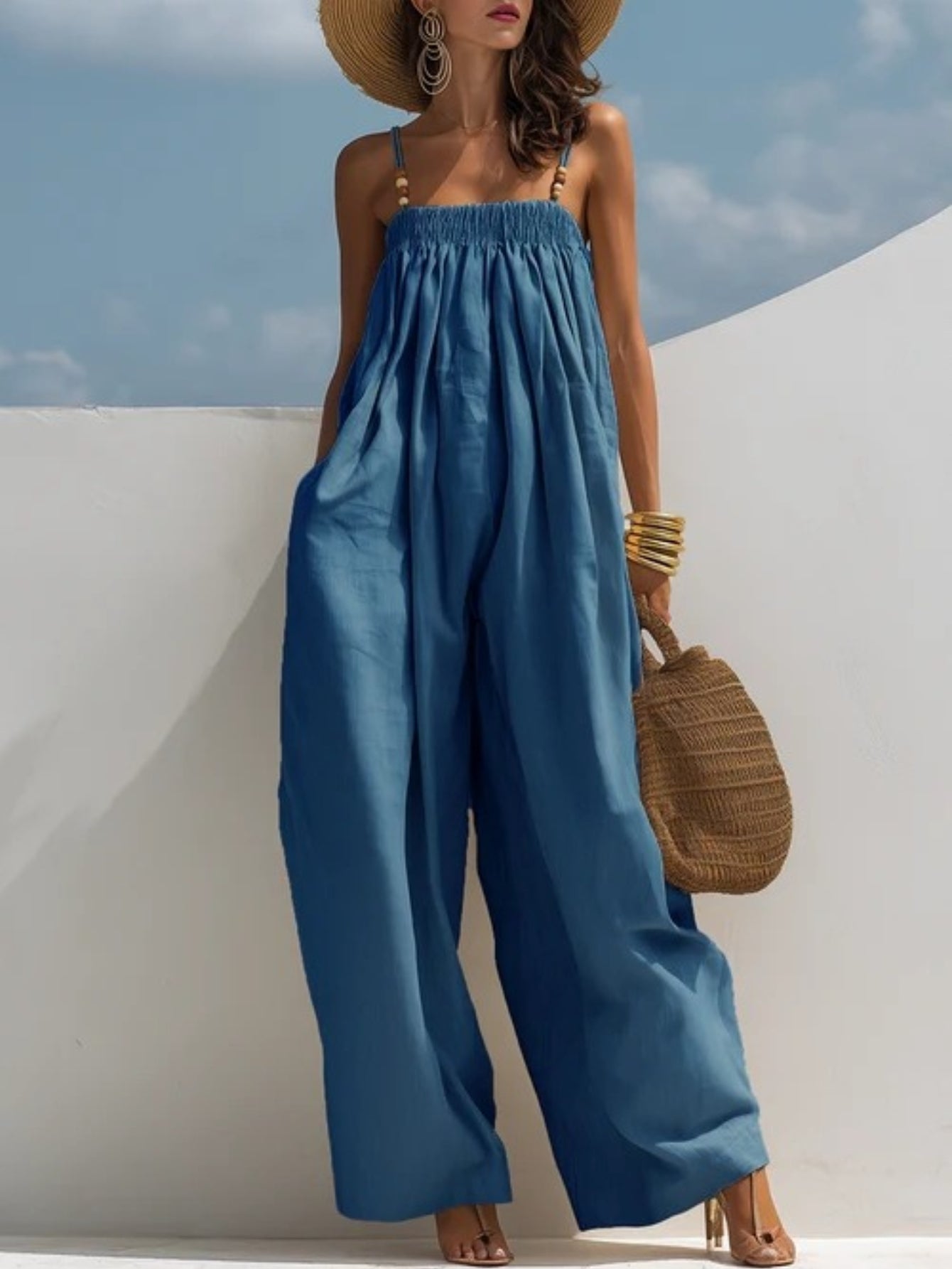 Bertha - Denim jumpsuit met wijde pijpen - afbeelding 2