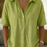 Blouse met kraag en knoopdetail