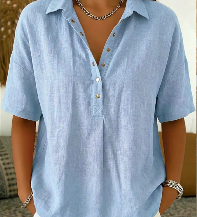 Blouse met kraag en knoopdetail