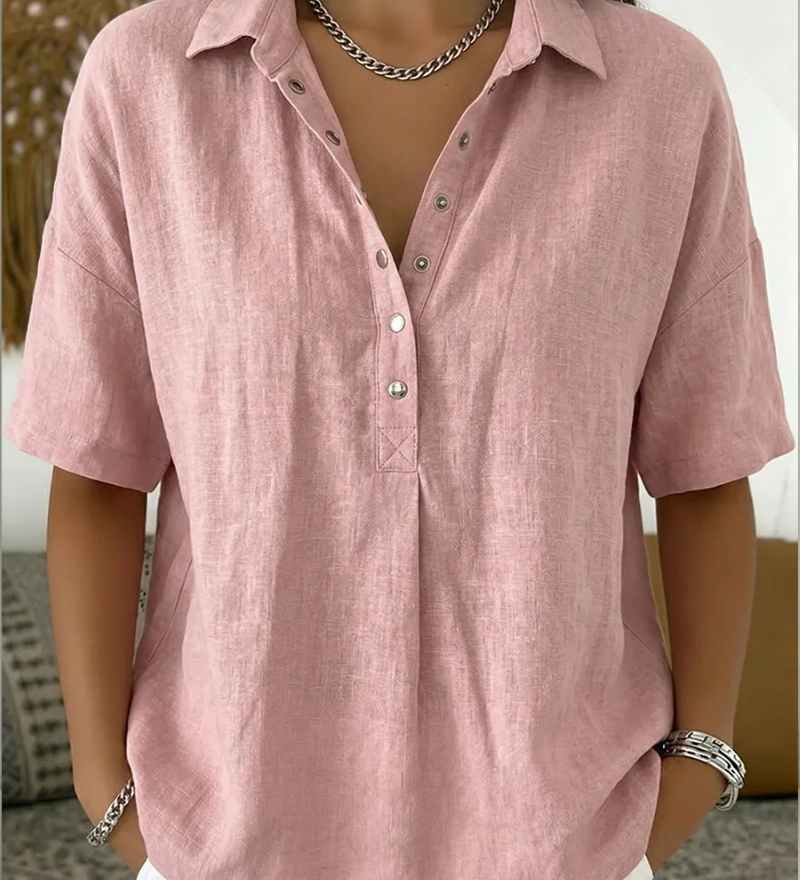 Blouse met kraag en knoopdetail
