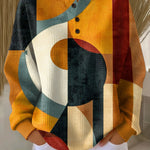 Sanne - Trui met geometrisch patroon - Oranje