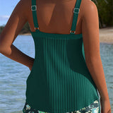 Sanne | Gestreepte Tankini met Tweedelige Strandshort