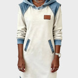 Jantien - Sweatjurk met capuchon in jeanslook - afbeelding 8