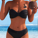 Effen bikini met halterhals