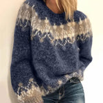 Angela - Vintage gebreide trui - Blauw