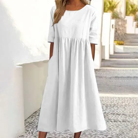 Doortje | Elegante damesjurk met ronde hals