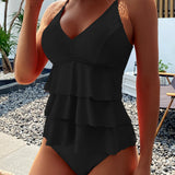 Lia - Elegante Badpak met Stijlvolle Rimpels