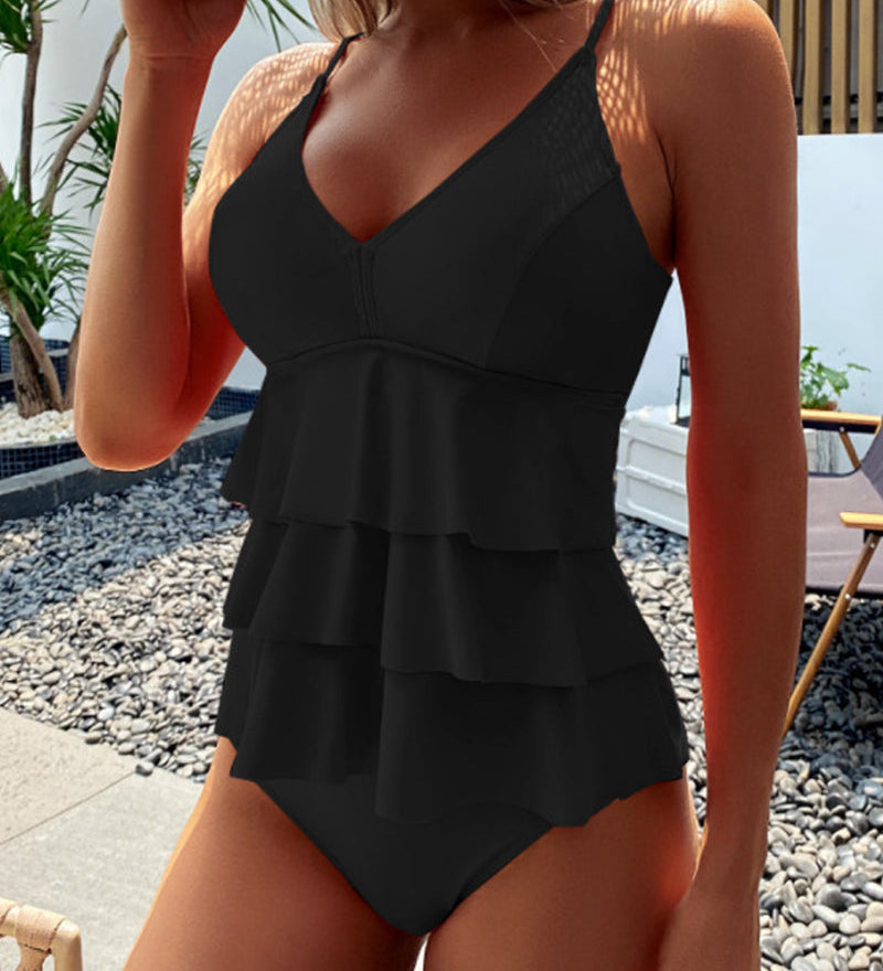 Lia - Elegante Badpak met Stijlvolle Rimpels