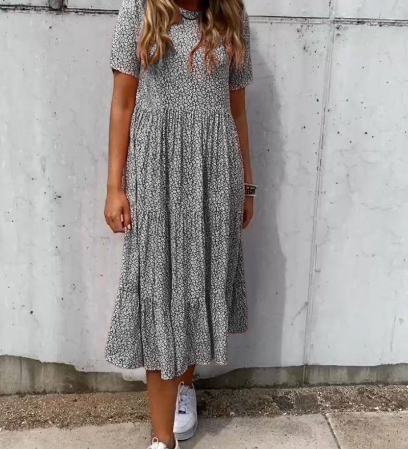 Sophie | Jurk met korte mouwen en bloemenprint