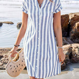 Ilse | Elegante gestreepte blousejurk