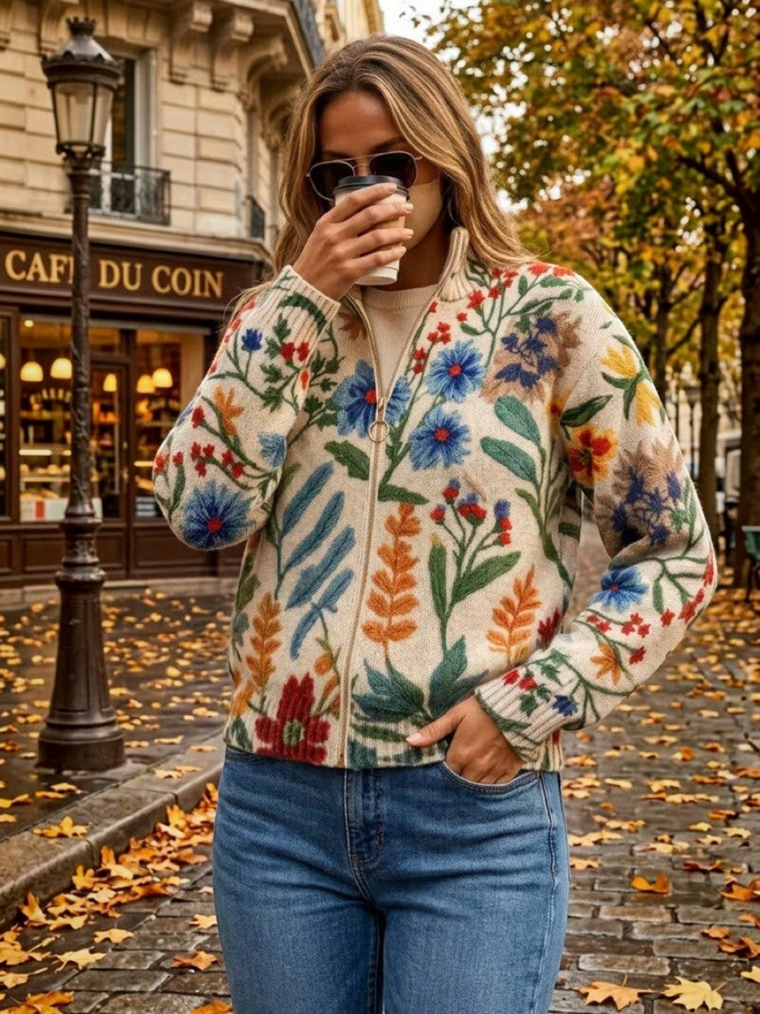 Birgit - Vest met botanisch bloemenpatroon - afbeelding 7