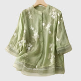 Nellie Elegante Top met Geborduurde Bloemen