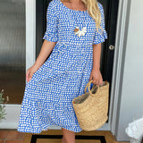 Fleur | Midijurk met ronde hals en stippenprint