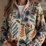 Birgit - Vest met botanisch bloemenpatroon