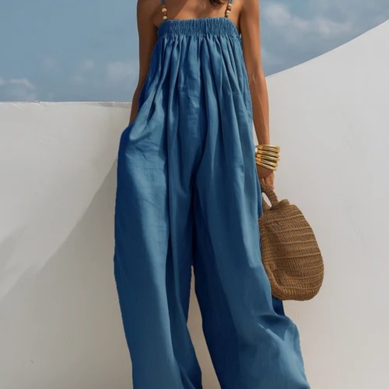 Bertha - Denim jumpsuit met wijde pijpen - afbeelding 6
