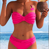 Effen bikini met halterhals