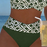 Tweedelige bikini met ruitprint