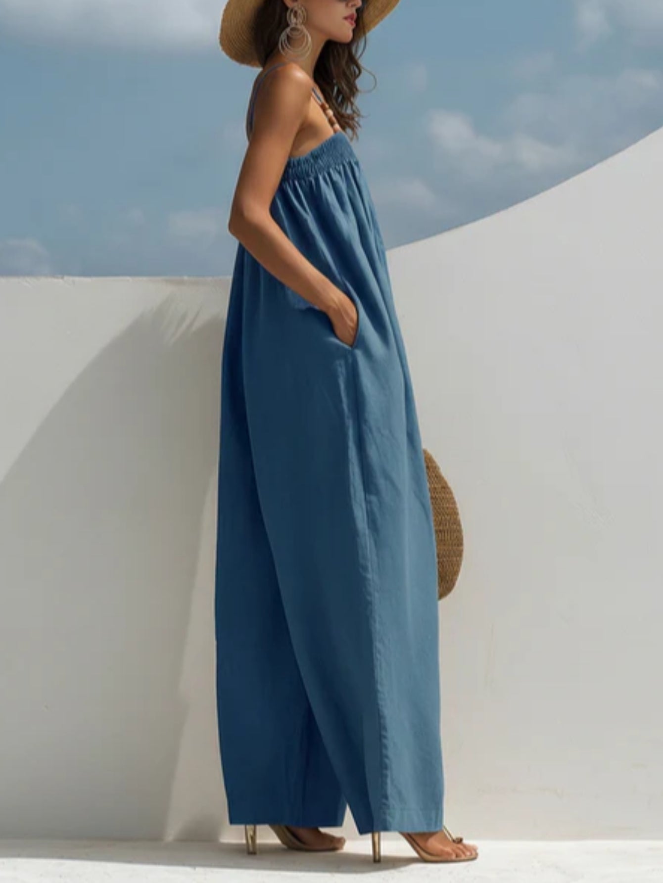 Bertha - Denim jumpsuit met wijde pijpen - afbeelding 3