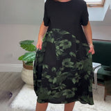 Renske | Patchworkjurk met ronde hals en bloemenprint