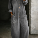 Jeanine - Casual denim tuinbroek - Grijs