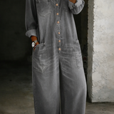 Jeanine - Casual denim tuinbroek - Grijs