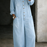 Jeanine - Casual denim tuinbroek - Lichtblauw