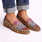 Zelda - Elegante mocassins met luipaardprint