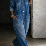 Chantal - Denim salopette met blote schouders - afbeelding 3