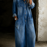 Jeanine - Casual denim tuinbroek - Blauw