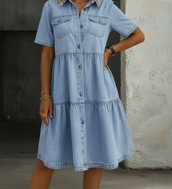Femmy - Elegante casual denimjurk