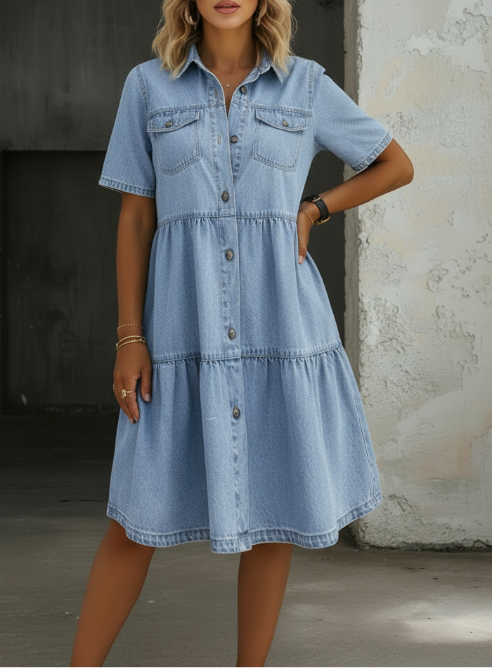 Femmy - Elegante casual denimjurk