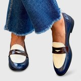 Trude - Contrasterende instappers - Wit/Blauw