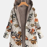 Elena - Boho sherpajas met capuchon en bloemenpatroon - afbeelding 2