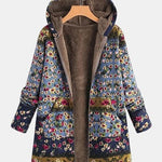 Elena - Boho sherpahoodie met bloemenpatroon