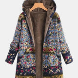 Elena - Boho sherpahoodie met bloemenpatroon