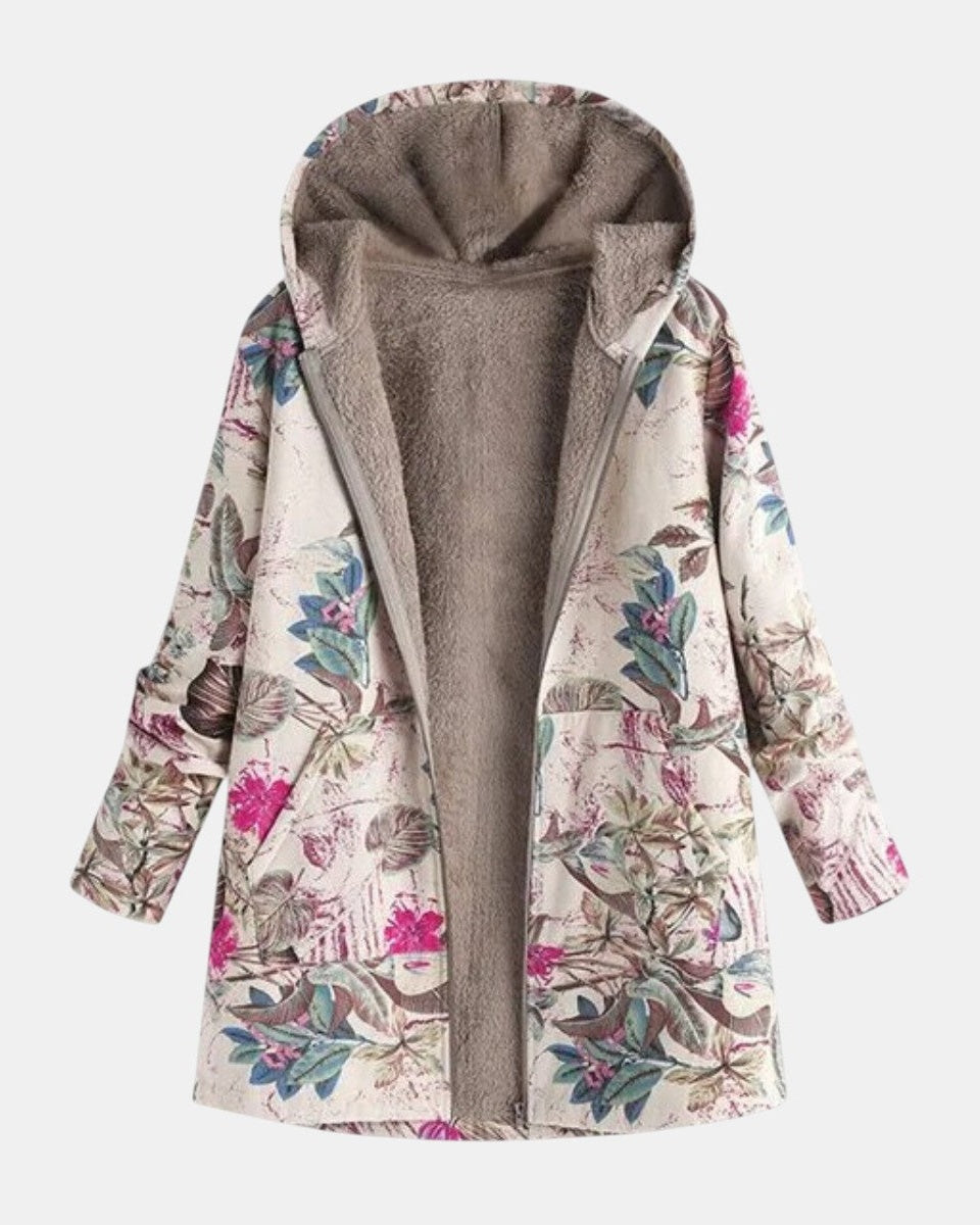 Ivy - Pastelkleurige fleecejack met botanisch patroon - afbeelding 2