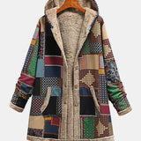 Herfst - Gezellige patchworkhoodie in aardetinten