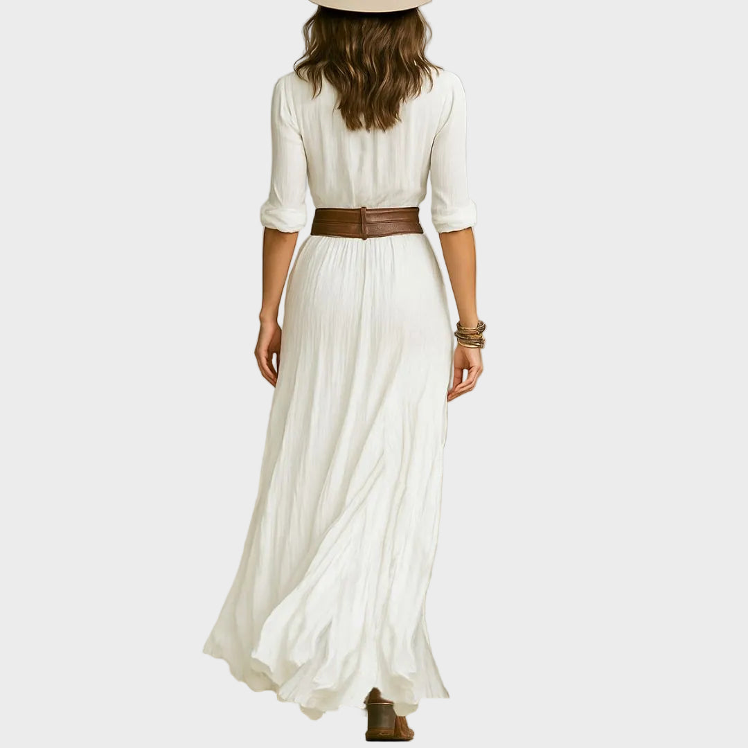 Baukje - Elegante maxi-jurk met schalkraag - afbeelding 5