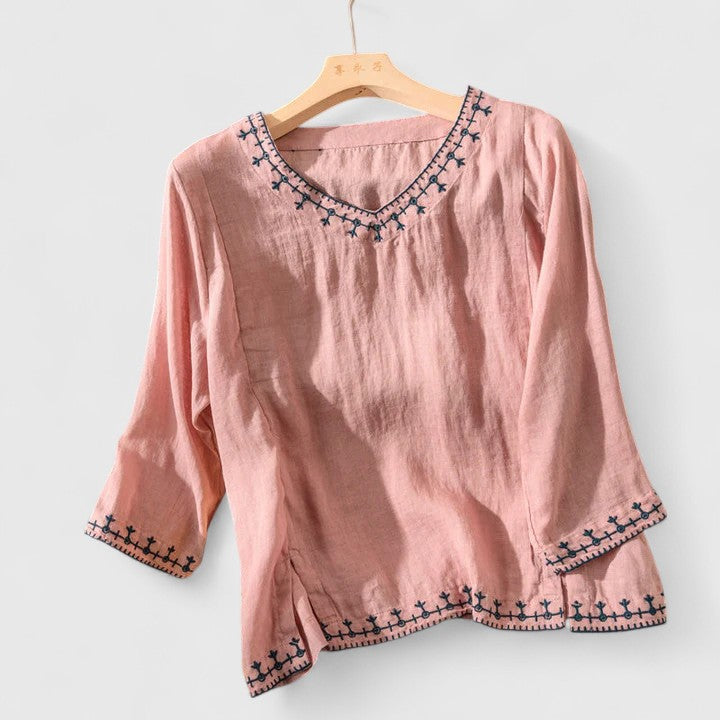 Taysia elegante blouse met V-Hals