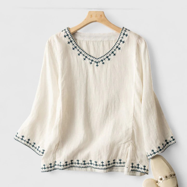 Taysia elegante blouse met V-Hals
