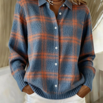 Zafira - Warm blauw geblokt vest - Blauw