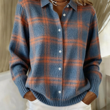 Zafira - Warm blauw geblokt vest - Blauw