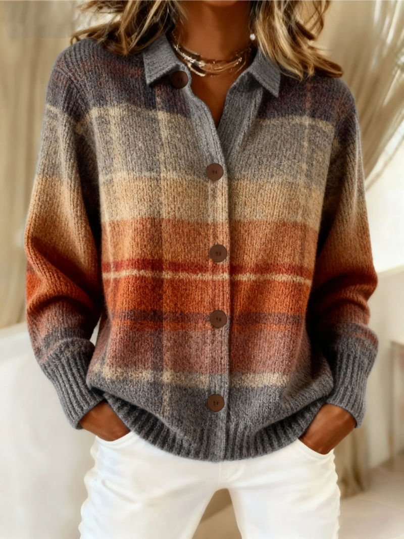 Edith - Ombré-gebreid vest voor de herfst - Meerkleurig