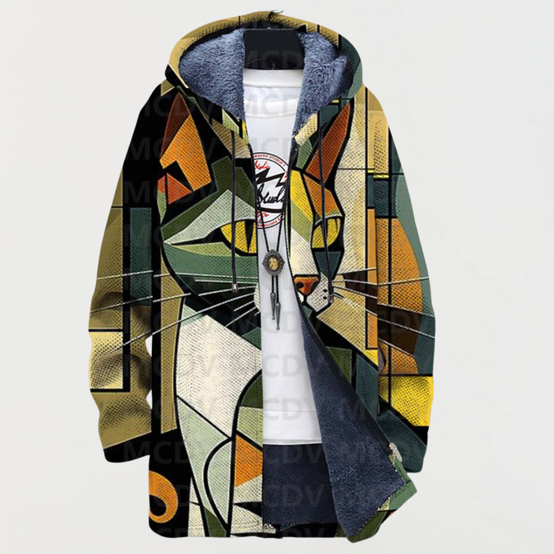 Leonie - Jas met geometrisch kattenpatroon - Meerkleurig