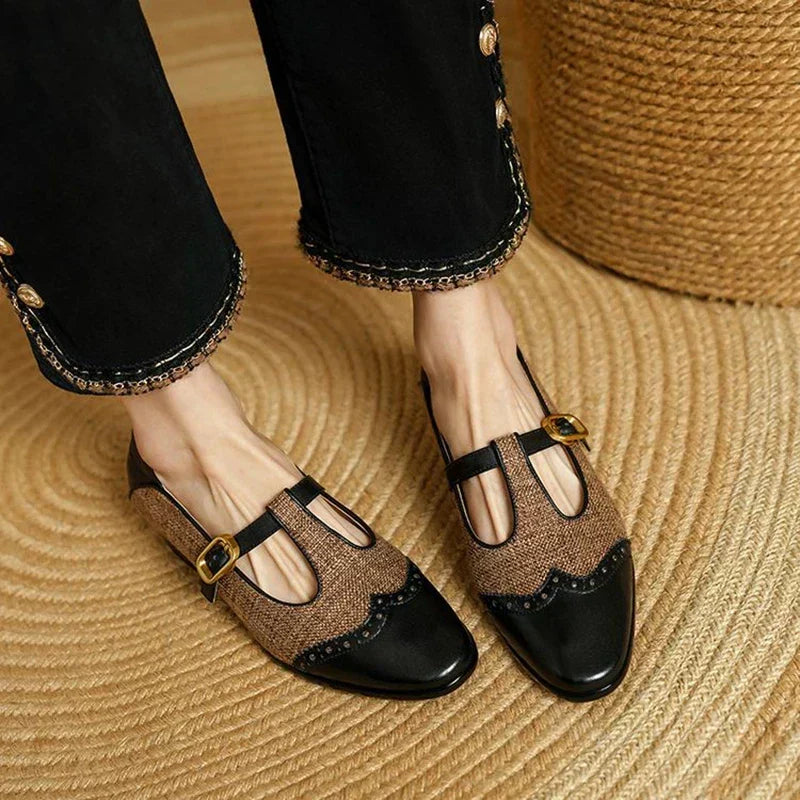 Sophie - Vintage-schoenen met gesp - Zwart
