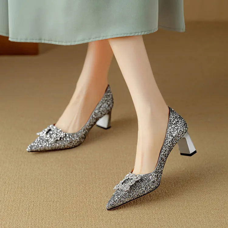 Theresa - Glitterpumps - Zilver