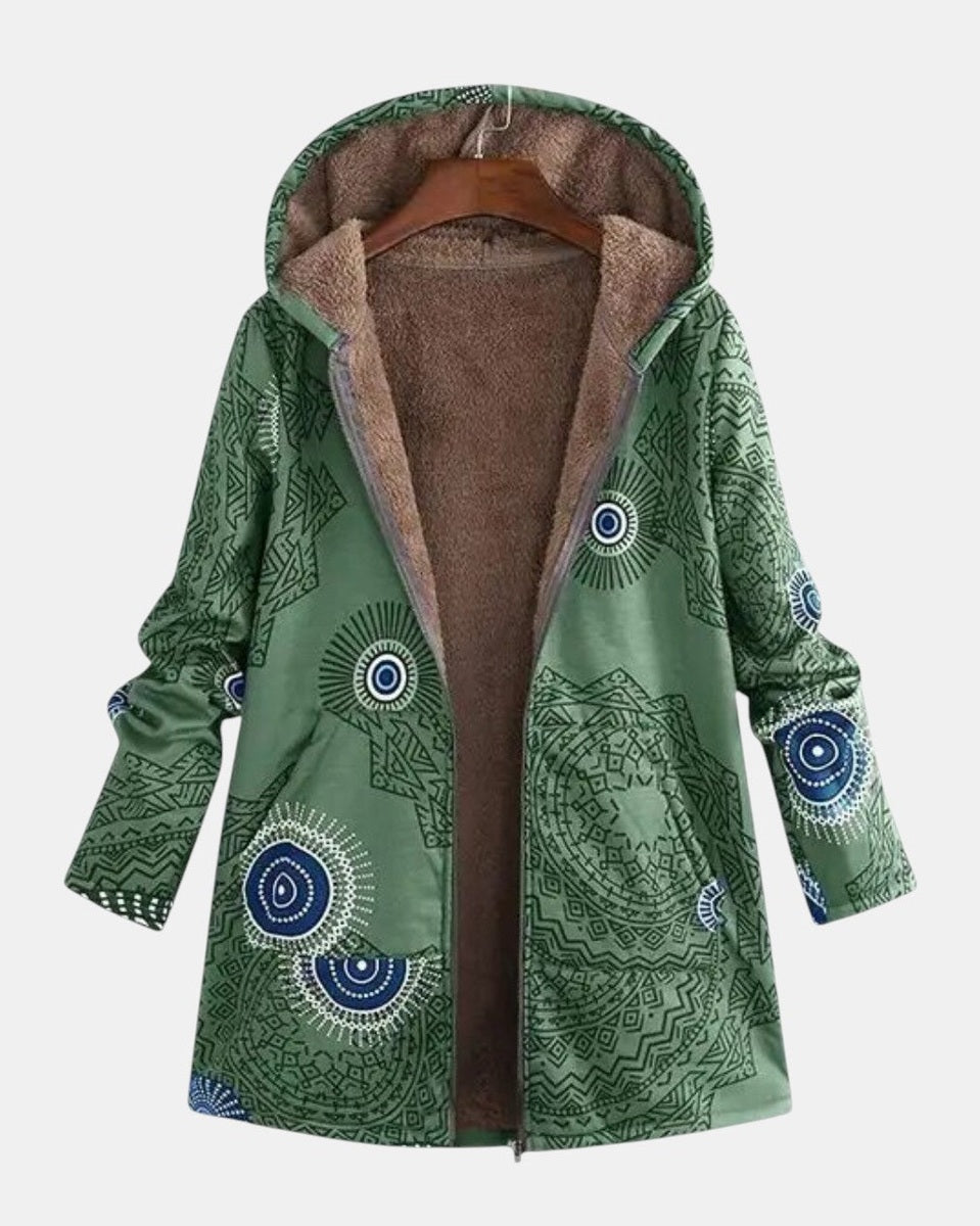 Sage - Sherpa-jack met tribalpatroon - Groen